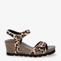 Julia Leopard sandalias de piel con forro interior de piel. natural